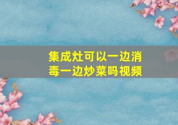 集成灶可以一边消毒一边炒菜吗视频