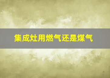 集成灶用燃气还是煤气