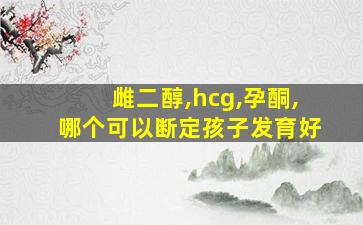 雌二醇,hcg,孕酮,哪个可以断定孩子发育好