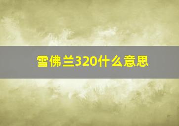 雪佛兰320什么意思