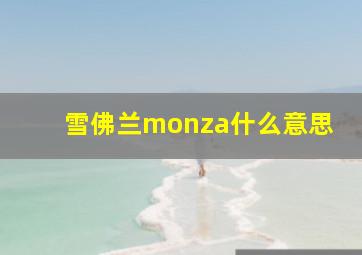 雪佛兰monza什么意思