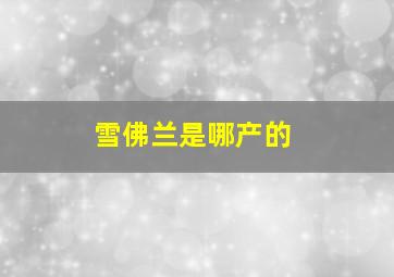 雪佛兰是哪产的