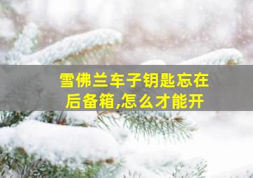 雪佛兰车子钥匙忘在后备箱,怎么才能开