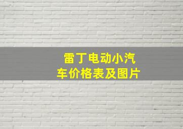 雷丁电动小汽车价格表及图片