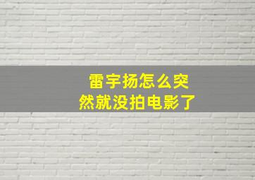 雷宇扬怎么突然就没拍电影了