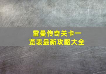 雷曼传奇关卡一览表最新攻略大全