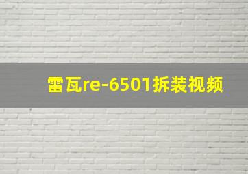 雷瓦re-6501拆装视频