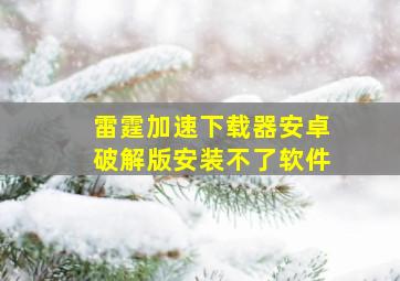 雷霆加速下载器安卓破解版安装不了软件