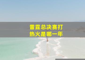 雷霆总决赛打热火是哪一年