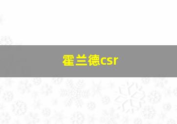 霍兰德csr