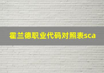 霍兰德职业代码对照表sca