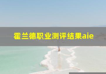 霍兰德职业测评结果aie