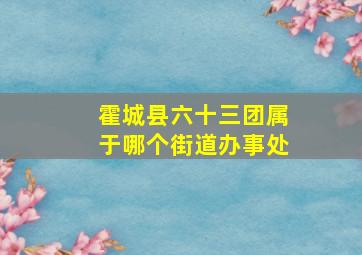 霍城县六十三团属于哪个街道办事处