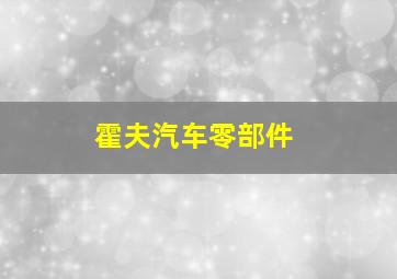 霍夫汽车零部件