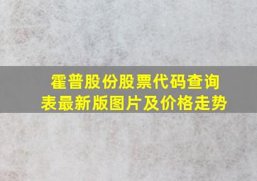 霍普股份股票代码查询表最新版图片及价格走势