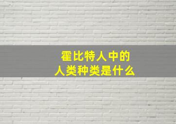 霍比特人中的人类种类是什么