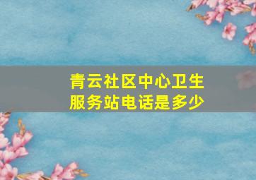 青云社区中心卫生服务站电话是多少