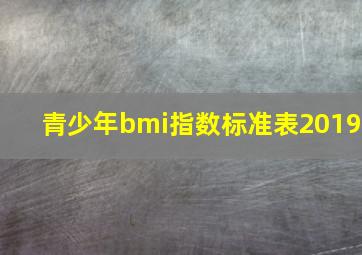 青少年bmi指数标准表2019