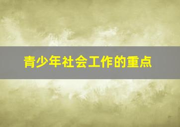 青少年社会工作的重点