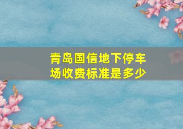 青岛国信地下停车场收费标准是多少