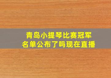 青岛小提琴比赛冠军名单公布了吗现在直播