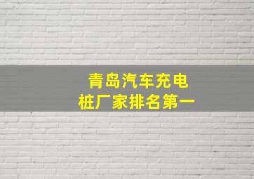 青岛汽车充电桩厂家排名第一