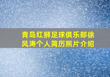 青岛红狮足球俱乐部徐风涛个人简历照片介绍