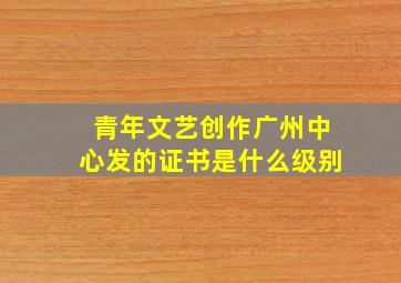 青年文艺创作广州中心发的证书是什么级别