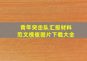 青年突击队汇报材料范文模板图片下载大全