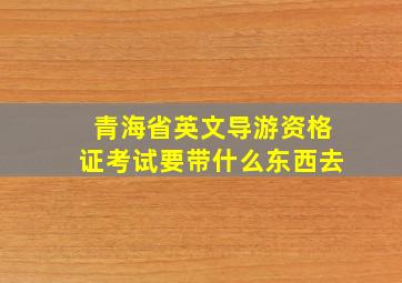 青海省英文导游资格证考试要带什么东西去