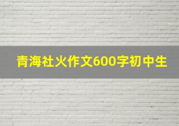 青海社火作文600字初中生