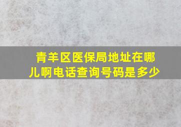 青羊区医保局地址在哪儿啊电话查询号码是多少