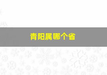 青阳属哪个省