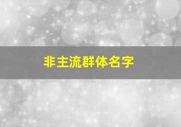 非主流群体名字