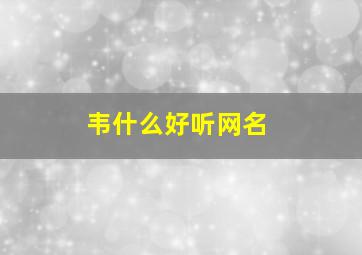 韦什么好听网名