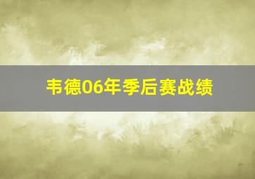 韦德06年季后赛战绩