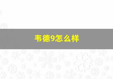 韦德9怎么样