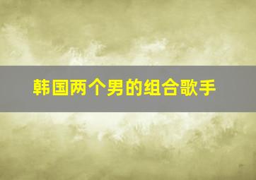 韩国两个男的组合歌手