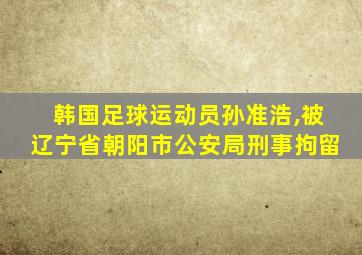 韩国足球运动员孙准浩,被辽宁省朝阳市公安局刑事拘留