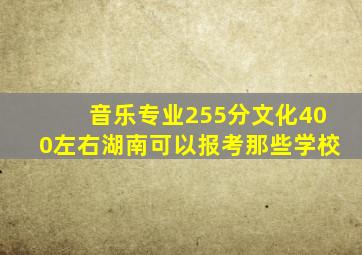 音乐专业255分文化400左右湖南可以报考那些学校