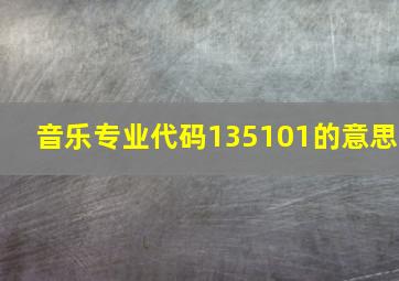 音乐专业代码135101的意思