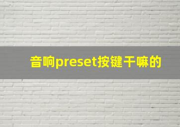 音响preset按键干嘛的