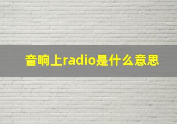 音响上radio是什么意思