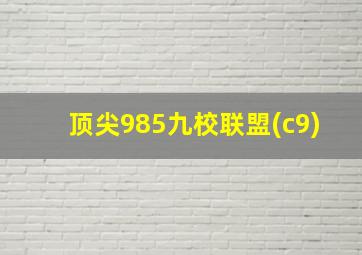 顶尖985九校联盟(c9)