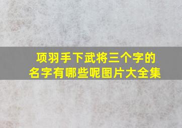 项羽手下武将三个字的名字有哪些呢图片大全集