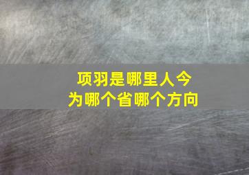 项羽是哪里人今为哪个省哪个方向