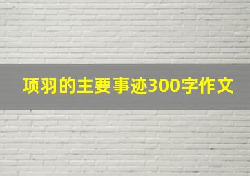 项羽的主要事迹300字作文