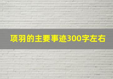 项羽的主要事迹300字左右