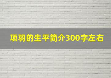 项羽的生平简介300字左右