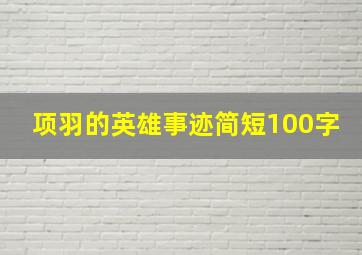 项羽的英雄事迹简短100字